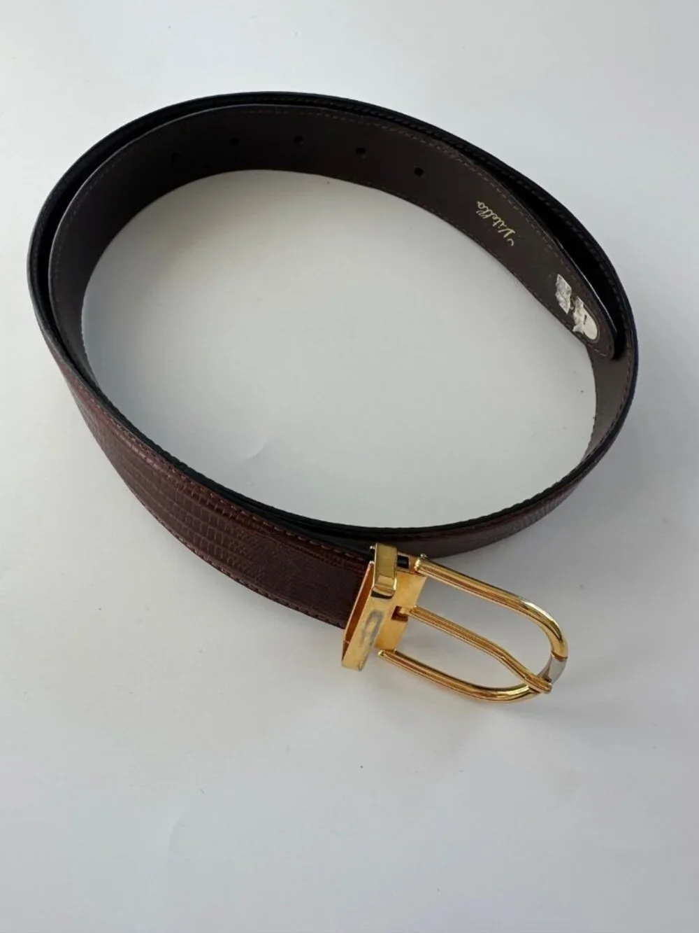 DI CORI Genuine Brown Leather Belt Made in Italy